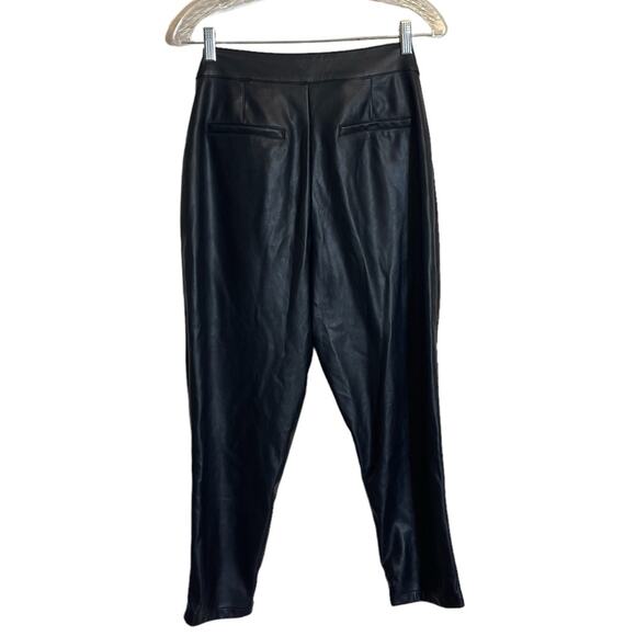 Shinestar High Waist Faux Leather Tapered Pants Black Size M - Picture 2 of 3